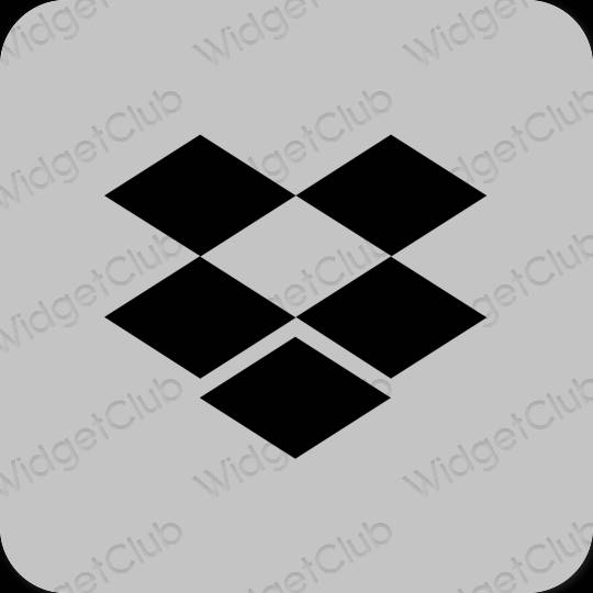 Estetický šedá Dropbox ikony aplikací