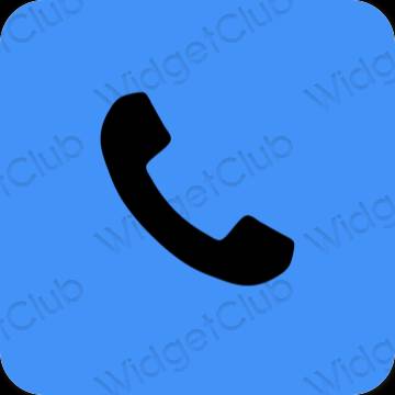 Esteetiline sinine Phone rakenduste ikoonid