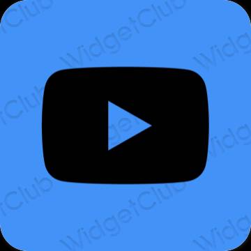 미적인 네온 블루 Youtube 앱 아이콘