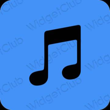 Естетичний неоновий синій Apple Music значки програм