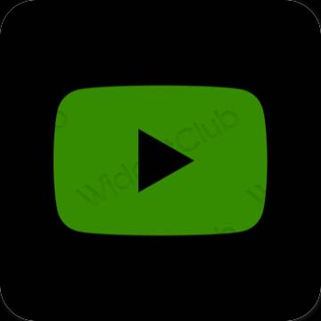 Aesthetic green Youtube app icons
