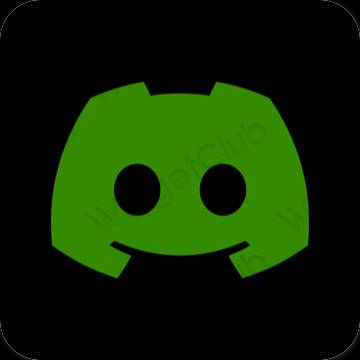 Esthétique vert discord icônes d'application