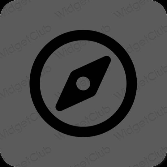 Esthétique grise Safari icônes d'application