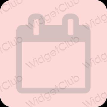 Естетичен пастелно розово Calendar икони на приложения
