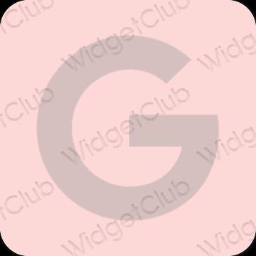 Ესთეტიური პასტელი ვარდისფერი Google აპლიკაციის ხატები
