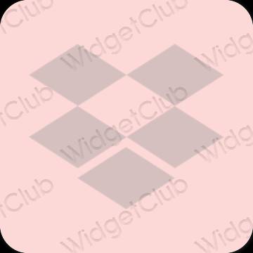 Estetik merah jambu pastel Dropbox ikon aplikasi