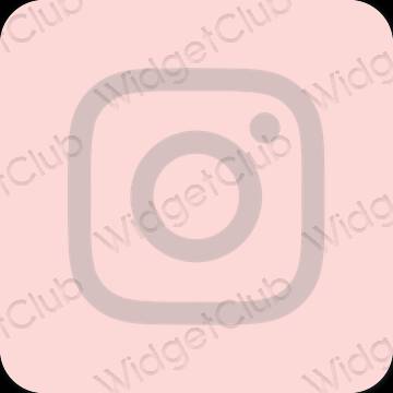 Estetsko pastelno roza Instagram ikone aplikacij