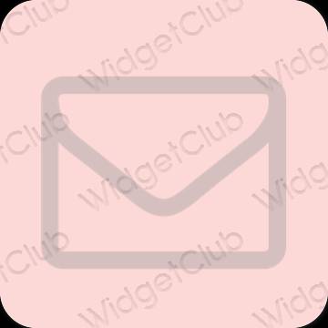 Esteetiline pastelne roosa Mail rakenduste ikoonid