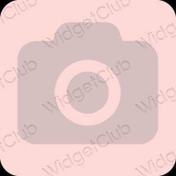 Esztétika pasztell rózsaszín Camera alkalmazás ikonok