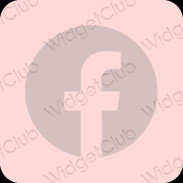 미적인 파스텔 핑크 Facebook 앱 아이콘