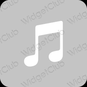 Estético cinzento Music ícones de aplicativos