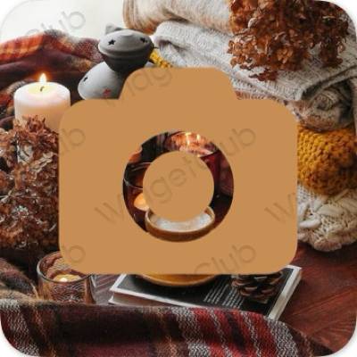 Aesthetic orange Camera app icons