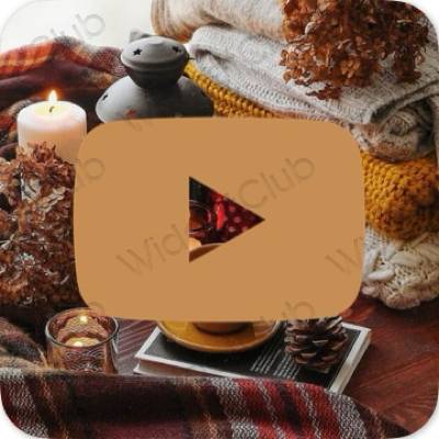 Aesthetic orange Youtube app icons