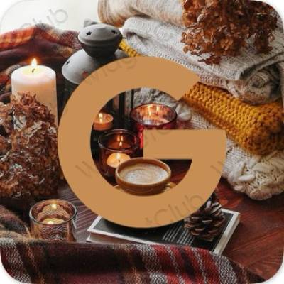 эстетический апельсин Google значки приложений