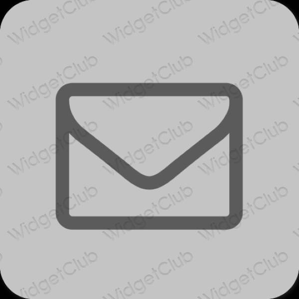 Estético cinzento Mail ícones de aplicativos