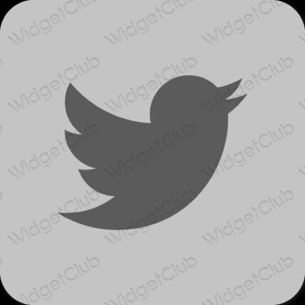 Esthétique grise Twitter icônes d'application