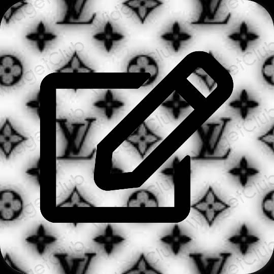Stijlvol zwart Notes app-pictogrammen