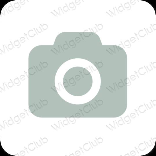 Estético verde Camera iconos de aplicaciones