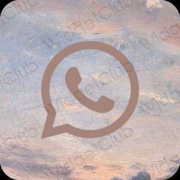 Estetik Kahverengi WhatsApp uygulama simgeleri