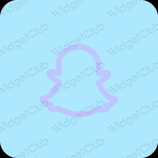 Aesthetic pastel blue snapchat app icons