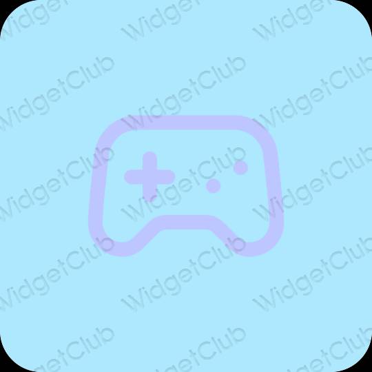 Aesthetic pastel blue Game app icons