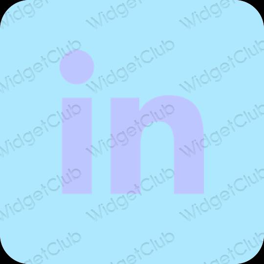 Aesthetic pastel blue Linkedin app icons