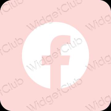 Estetické pastelovo ružová Facebook ikony aplikácií