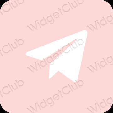 Ესთეტიური პასტელი ვარდისფერი Telegram აპლიკაციის ხატები