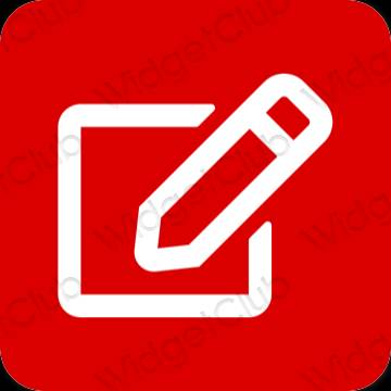 Ästhetisch rot Notes App-Symbole