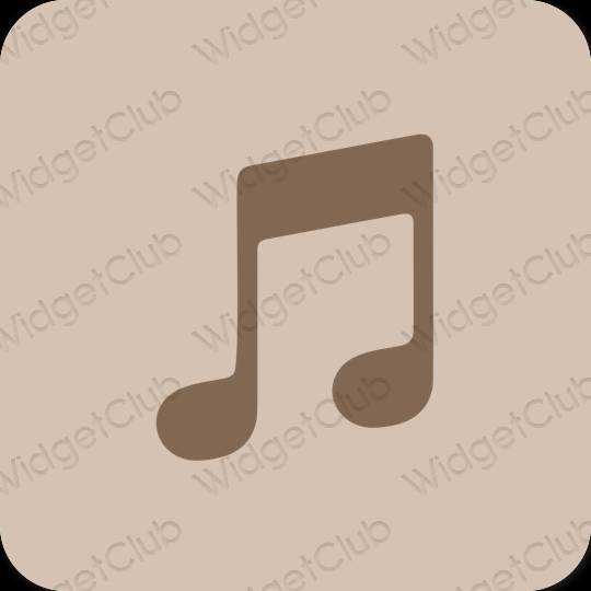 审美的 浅褐色的 Apple Music 应用程序图标