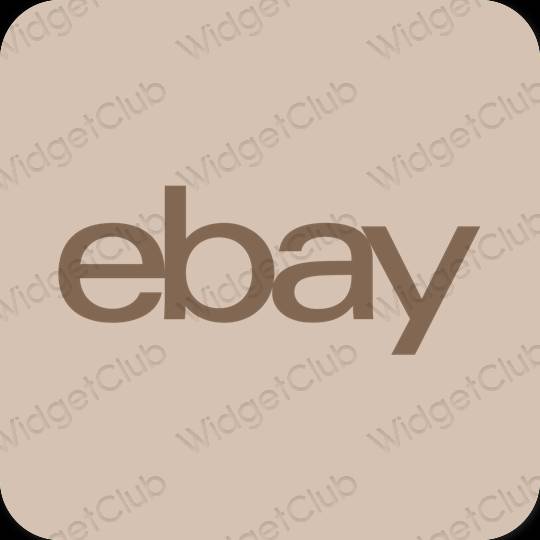 Stijlvol beige eBay app-pictogrammen