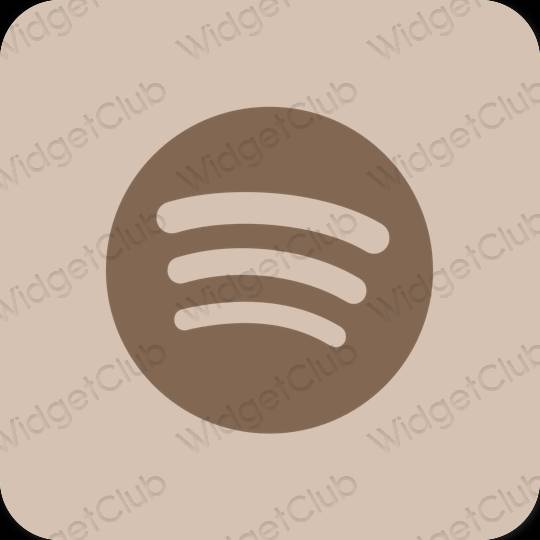 Estetyka beżowy Spotify ikony aplikacji