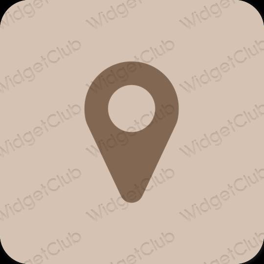 Stijlvol beige Map app-pictogrammen
