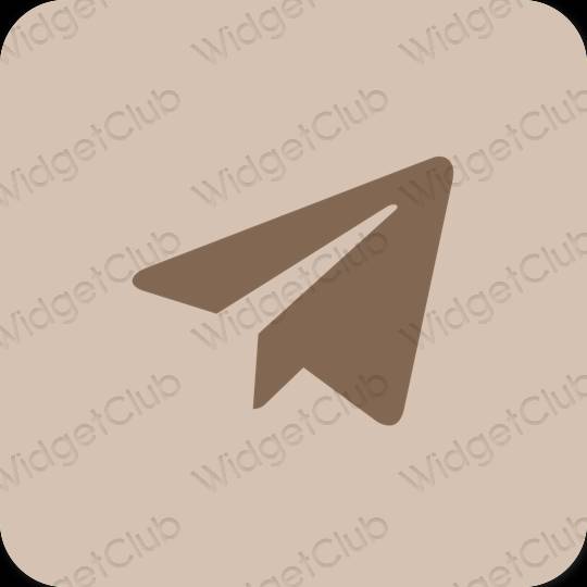 審美的 淺褐色的 Telegram 應用程序圖標