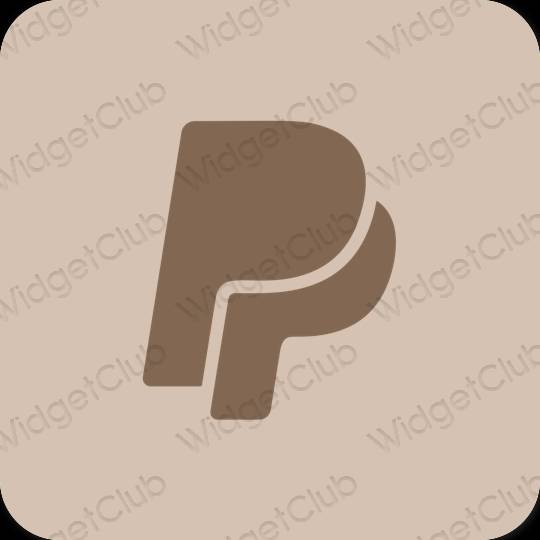 Estetický béžový Paypal ikony aplikací