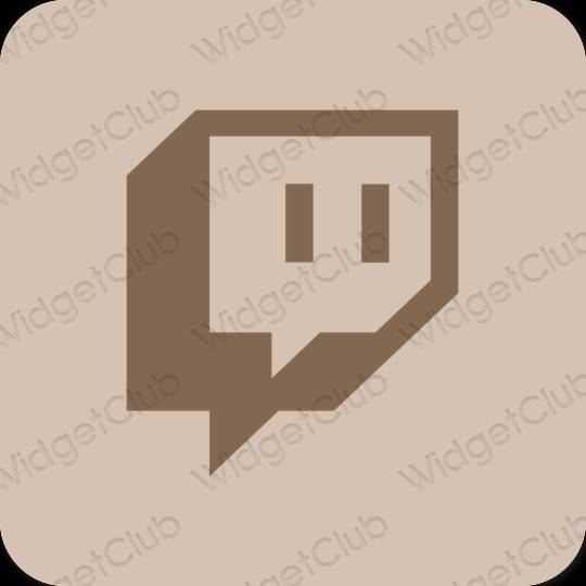 Stijlvol beige Twitch app-pictogrammen