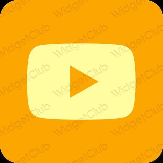 Estetické oranžová Youtube ikony aplikácií
