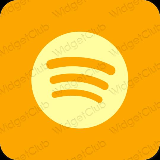 Естетичний помаранчевий Spotify значки програм
