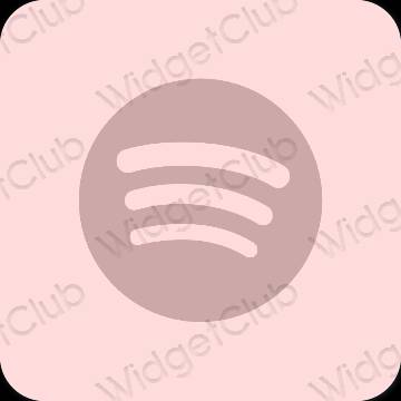 Esztétika rózsaszín Spotify alkalmazás ikonok