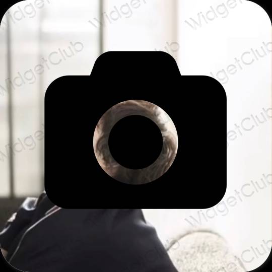 Estetisk svart Camera app ikoner