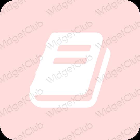 Æstetisk lyserød Books app ikoner