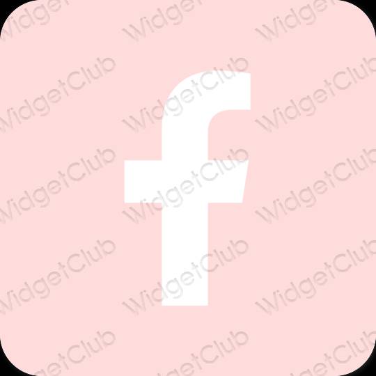 Estetski pastelno ružičasta Facebook ikone aplikacija