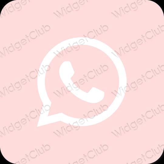 Thẩm mỹ màu hồng nhạt WhatsApp biểu tượng ứng dụng