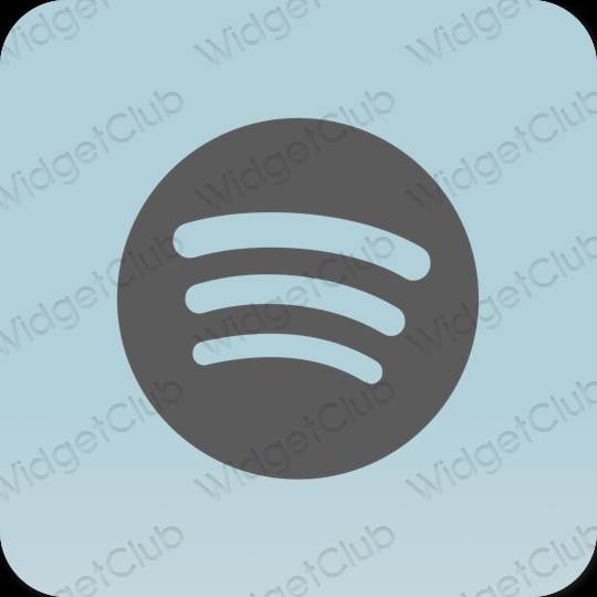 Estetik biru pastel Spotify ikon aplikasi