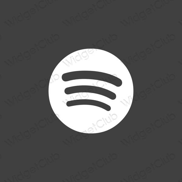 Esztétika szürke Spotify alkalmazás ikonok