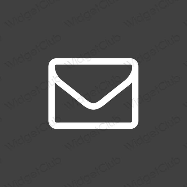 Estético cinzento Mail ícones de aplicativos