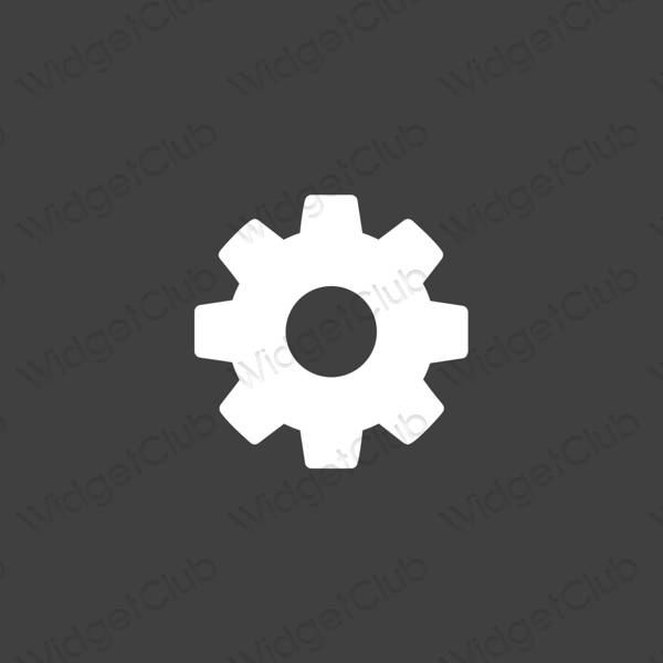Esthétique grise Settings icônes d'application