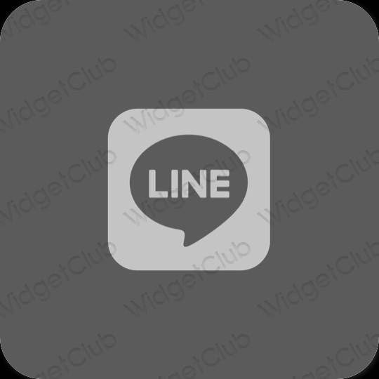 Estético gris LINE iconos de aplicaciones
