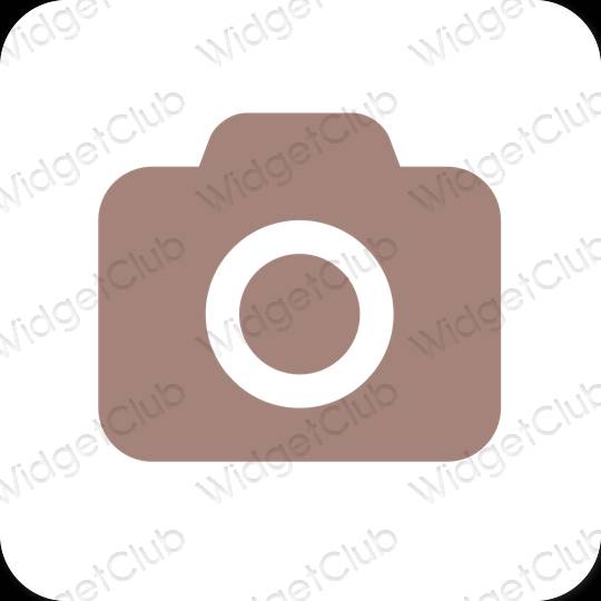 Estetické hnedá Photos ikony aplikácií