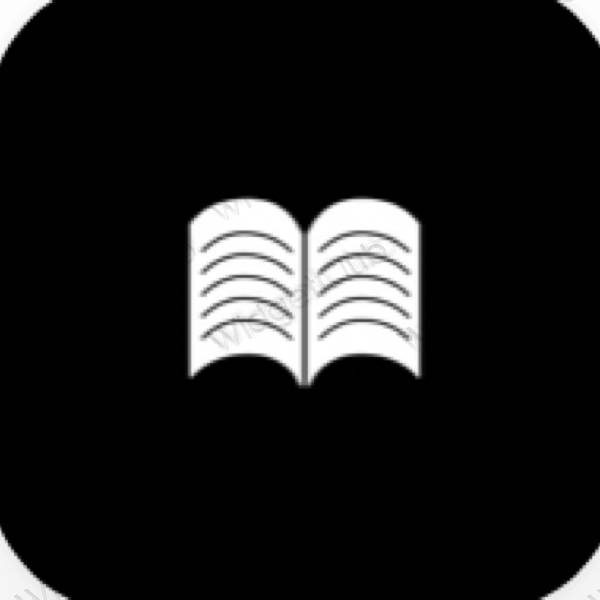 Estetis hitam Books ikon aplikasi